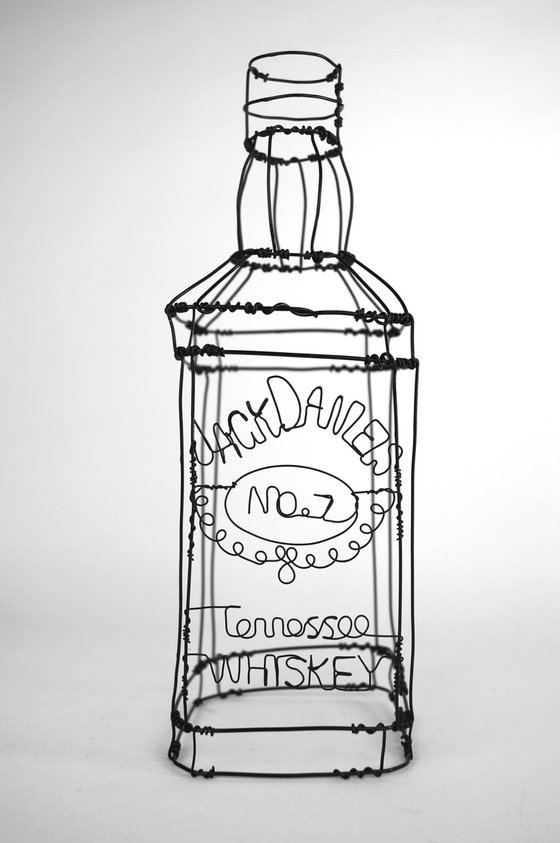 Jack Daniels Bottle Wire Sculpture