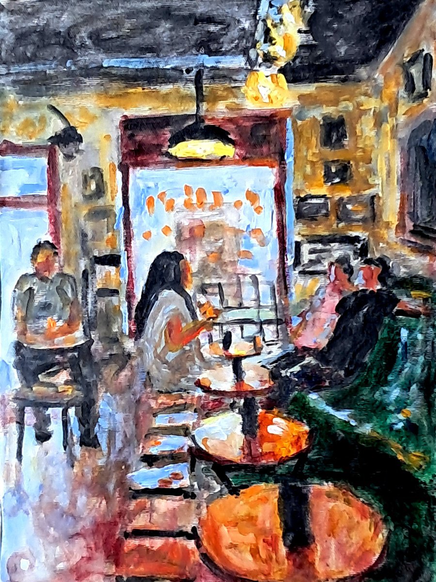  Early Drinkers By Dimitris Voyiazoglou, 17 X 20, Artwork For Sale On Artfinder
