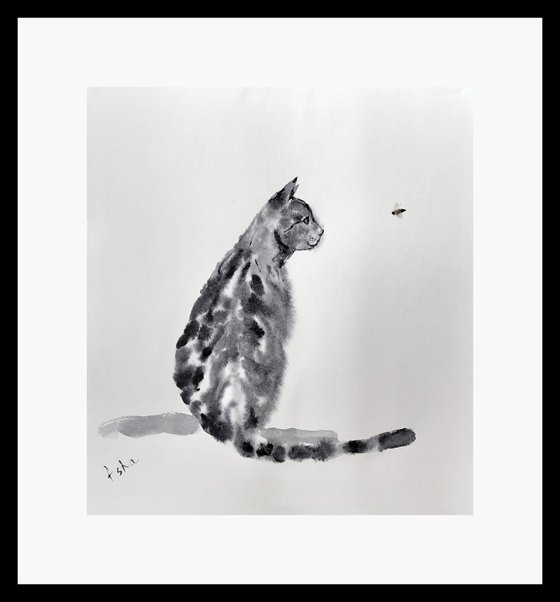 Tabby Cat and the Bumblebee
