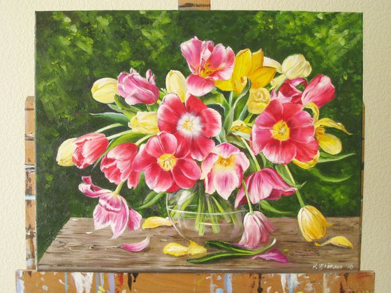 Tulips in a vase