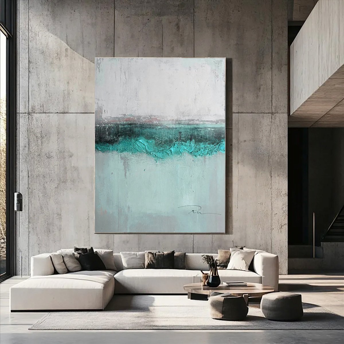 Abstract Acrylic Painting By Indie Ru, 59 X 79, Mint Abstract, Original Artwork