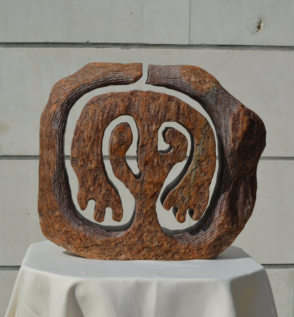 Landscape Stone Sculpture By Ognyan Chitakov, 15 X 13", "Nature", Original Artwork