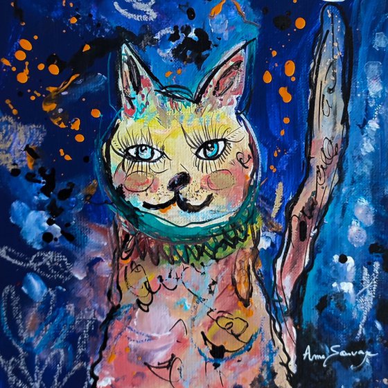 Le chat et la lune