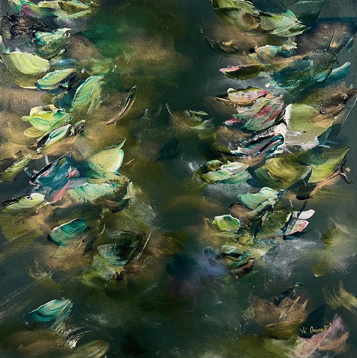 Abstract Acrylic Painting By Ve Boisvert, 20 X 20", Healing With Nature, Original Artwork