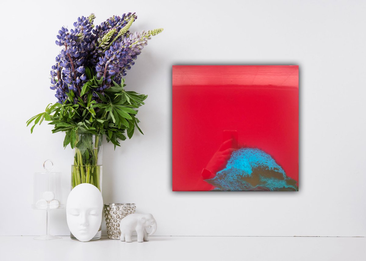 Organic Abstract Painting By Ana Hefco, 12 X 12, Solitude, Original Artwork