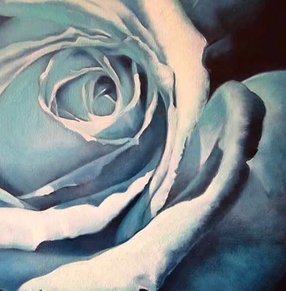 "Night rose.  "  rose flower  liGHt original painting  GIFT (2022)