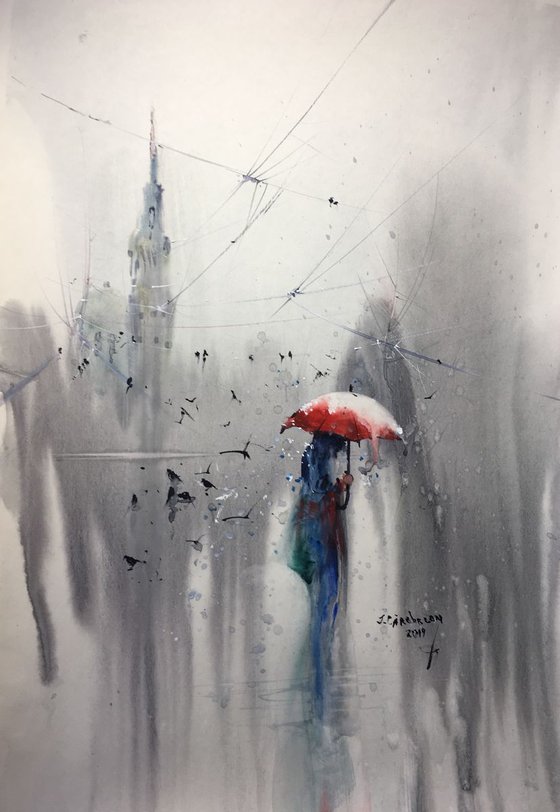 umbrella drawing watercolor