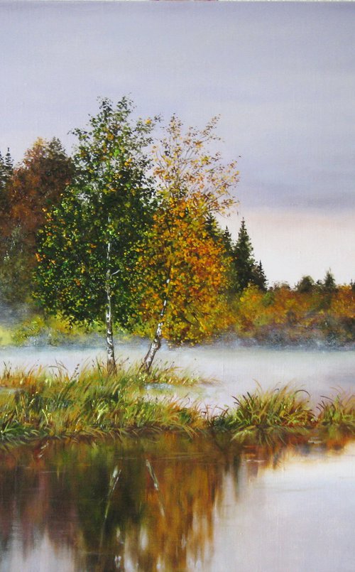 Autumn Mist by the Lake by Natalia Shaykina
