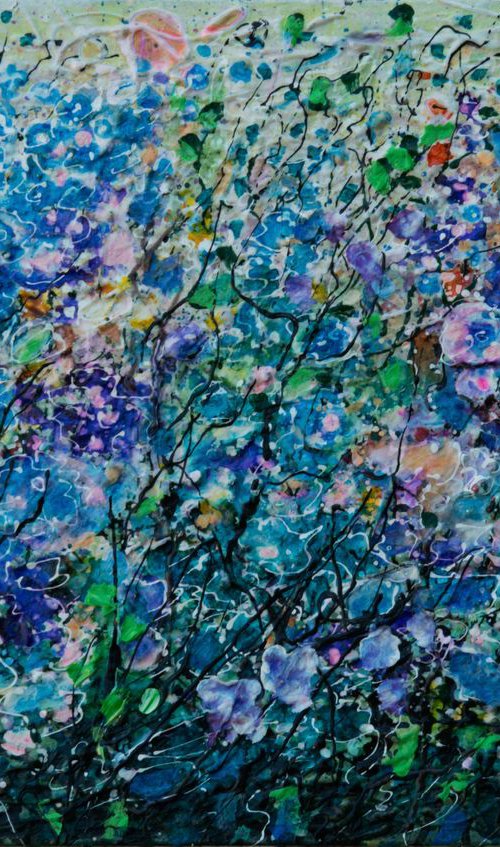 Dream Blue by OLena Art   17" X 12" X 1" - Original Painting   by Olena Art by Lena Owens at OLena Art