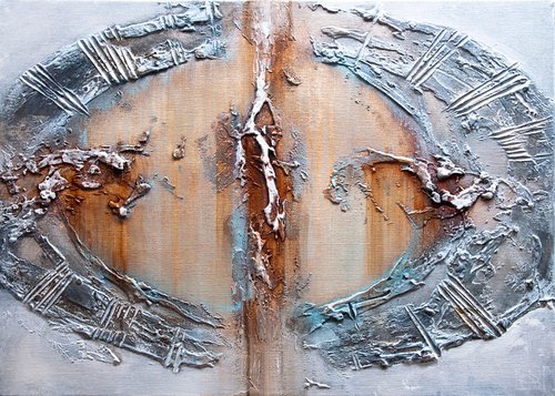 BEGINNING 7798 70X50cm 3D TEXTURED ABSTRACT PAINTING ON CANVAS by Jakub Jecminek