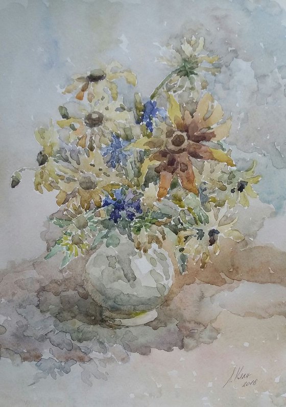 Flowers. Original watercolor.