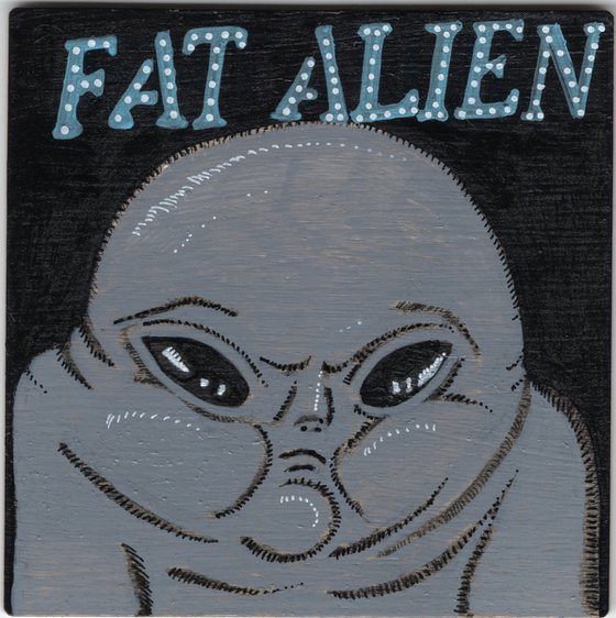 Fat Alien Original Painting 4x4