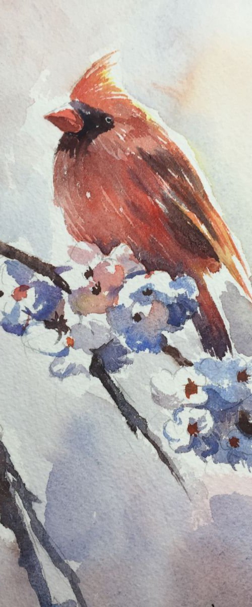 Bird on a branch by Jing Chen