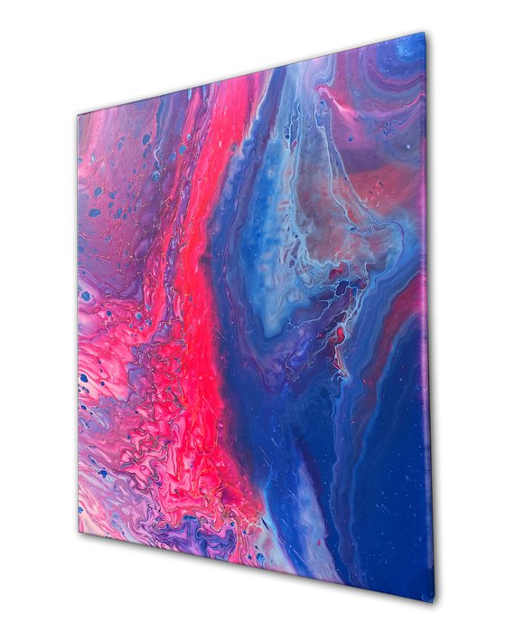 "Duality" - FREE USA SHIPPING - Original Abstract PMS Fluid Acrylic Painting - 16 x 20 inches