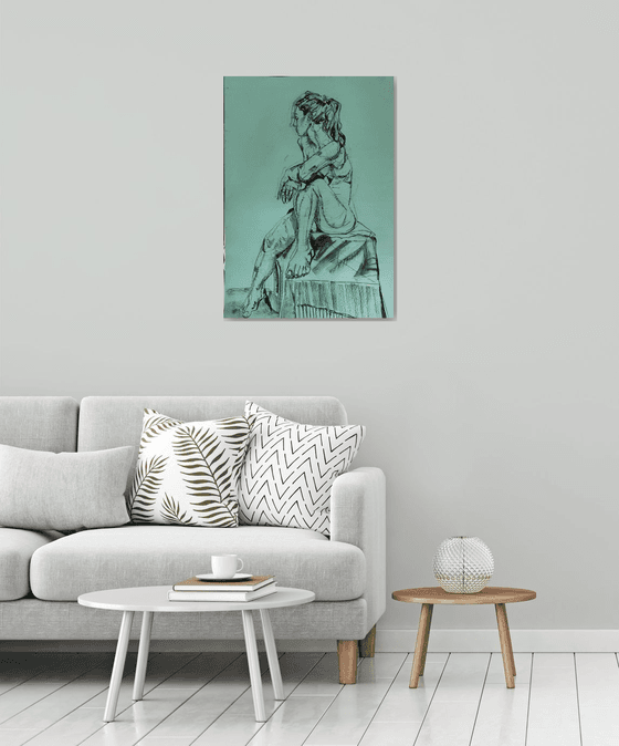 Seated female nude