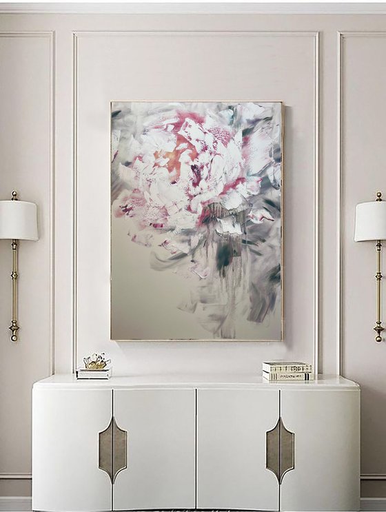 New life - white flowers art.