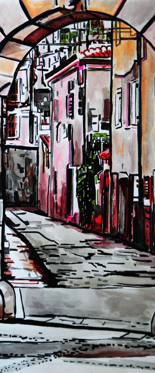 Behind the gates / 50 X 36 cm by Alexandra Djokic