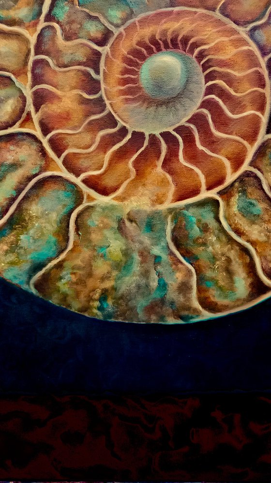 Ammonite Green and Gold