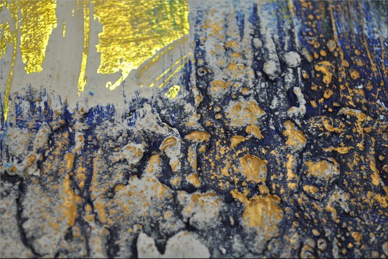 Golden Water - Abstract Art - Acrylic Painting - Canvas Art - Framed Painting - Abstract Painting - Industrial Art