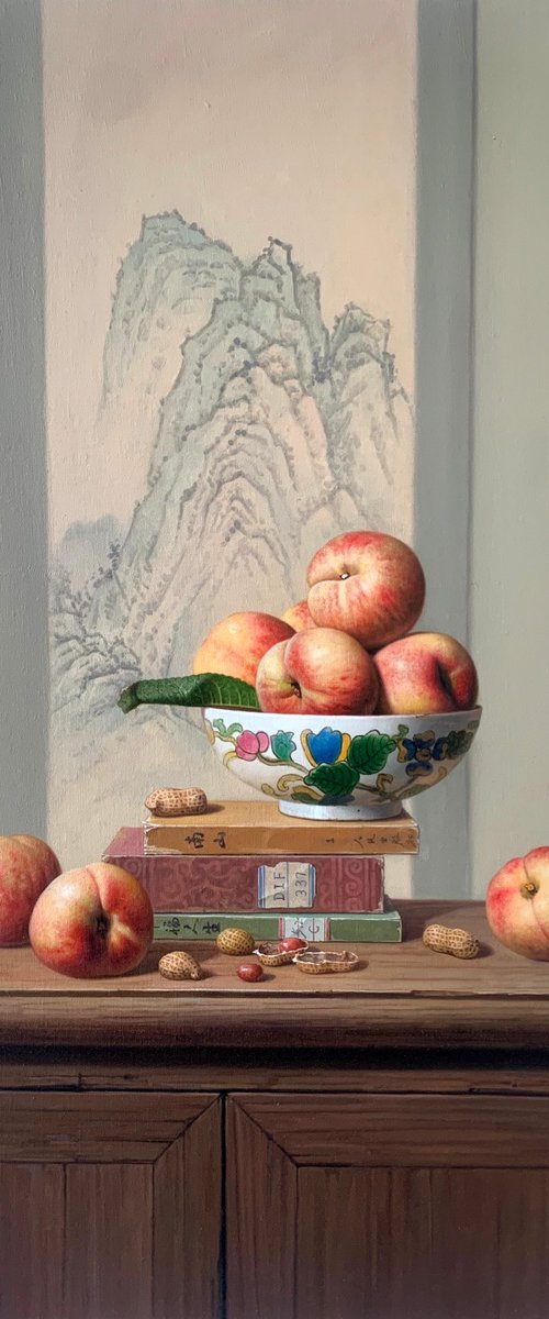 Realism Still life:zen art c147 by Kunlong Wang