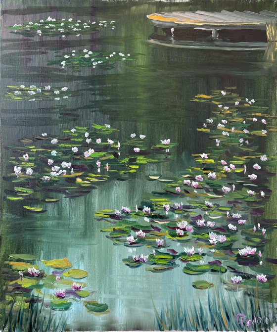 Water Lilies Pond Painting