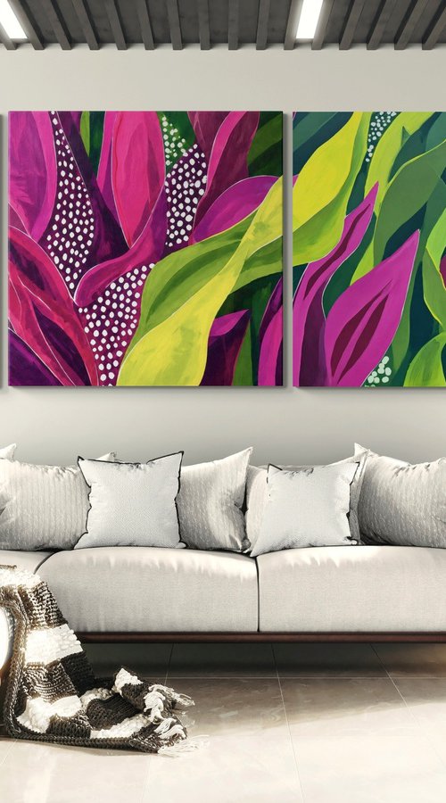 Tropical Leaves Dance #10 by V+V Kniazievi