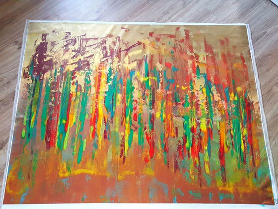 No storm is strong enough to bend us  - XXL 167 x 125 cm abstract painting
