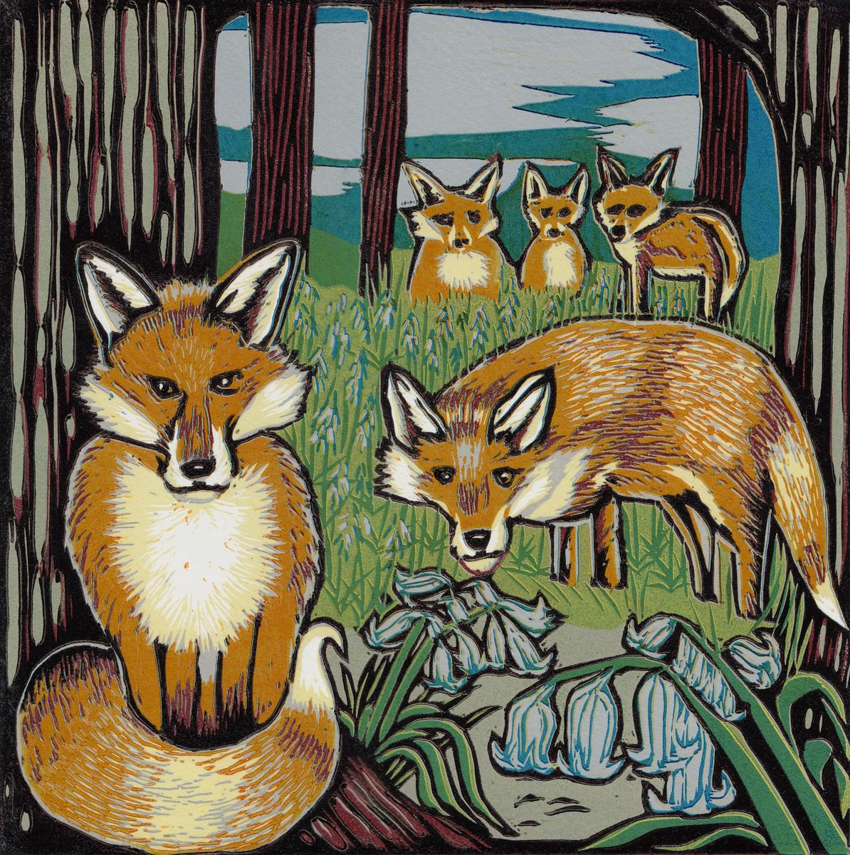 Fox Family by Marian Carter