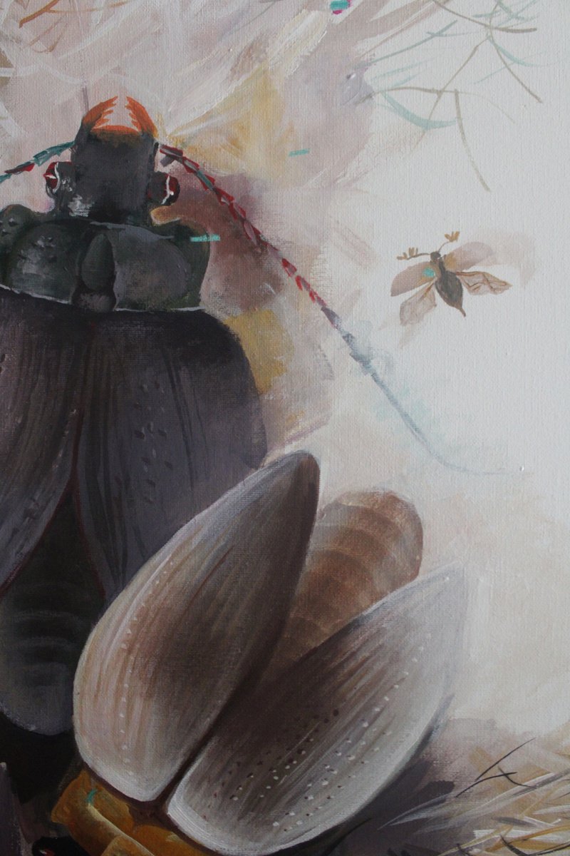 Beetles on the Leaf by Vladimir Verejnikov