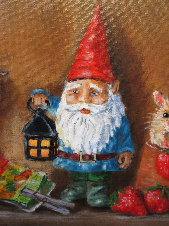 Gnome, Mouse, bird Garden Shed