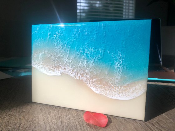 White Sand Beach #25 Miniature Ocean Painting Gift idea