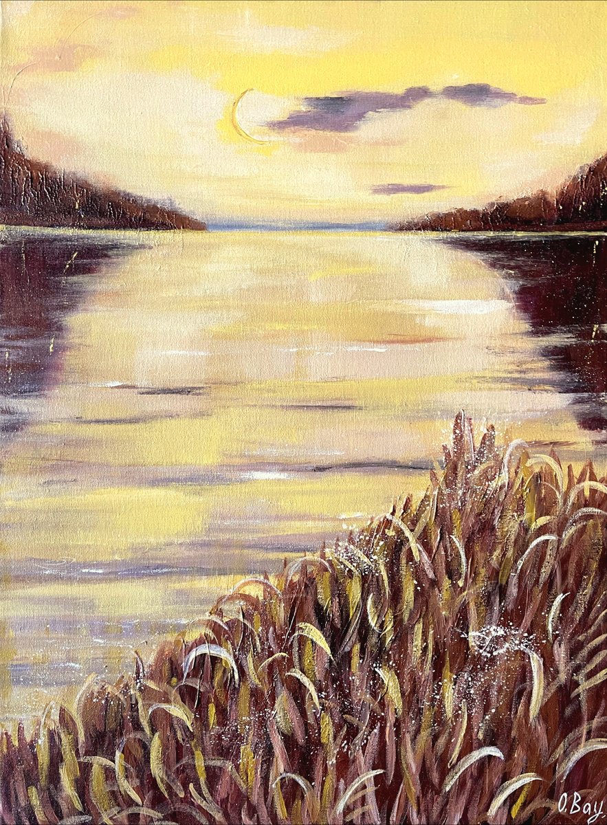 Amber Moonlight By Olesya Bay, 20 X 28, Artwork For Sale On Artfinder