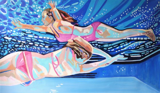 Swimmers / 102 x 57 x 4 cm