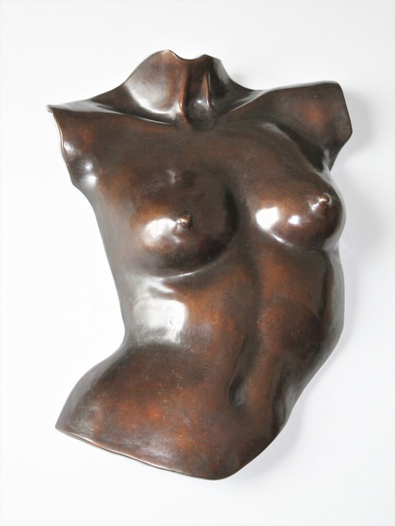 Bronze Torso 1 chestnut patina, lost wax sand cast, edition of 9.