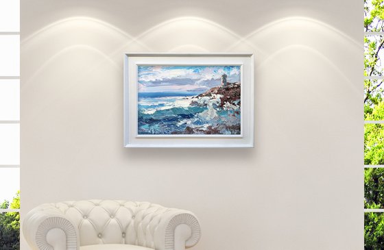 Lighthouse Oil Painting on Canvas,