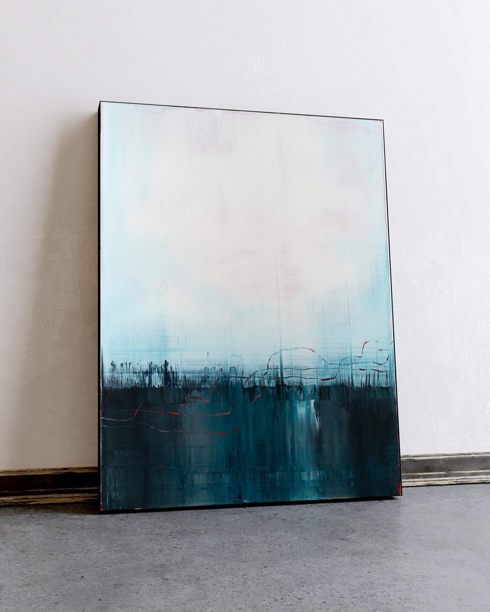 Organic Abstract Acrylic Painting By Nemanja Nikolic, 30 X 40", The Shape Of Your Absence, Original Artwork