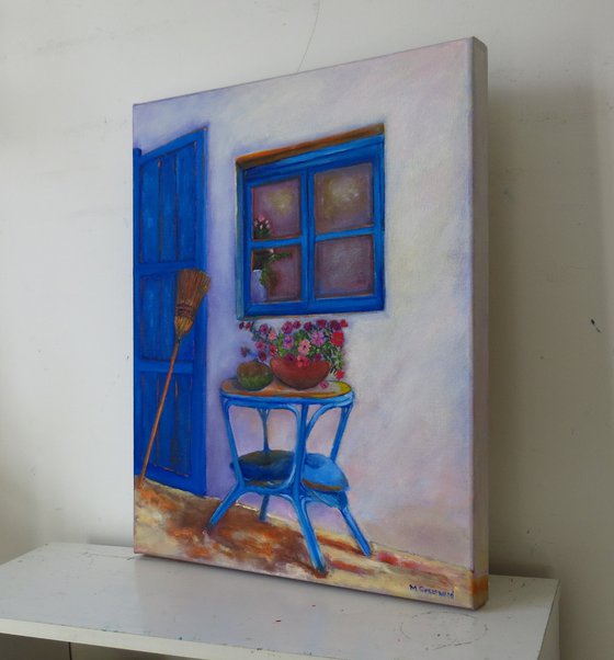 In a Spanish Back Yard