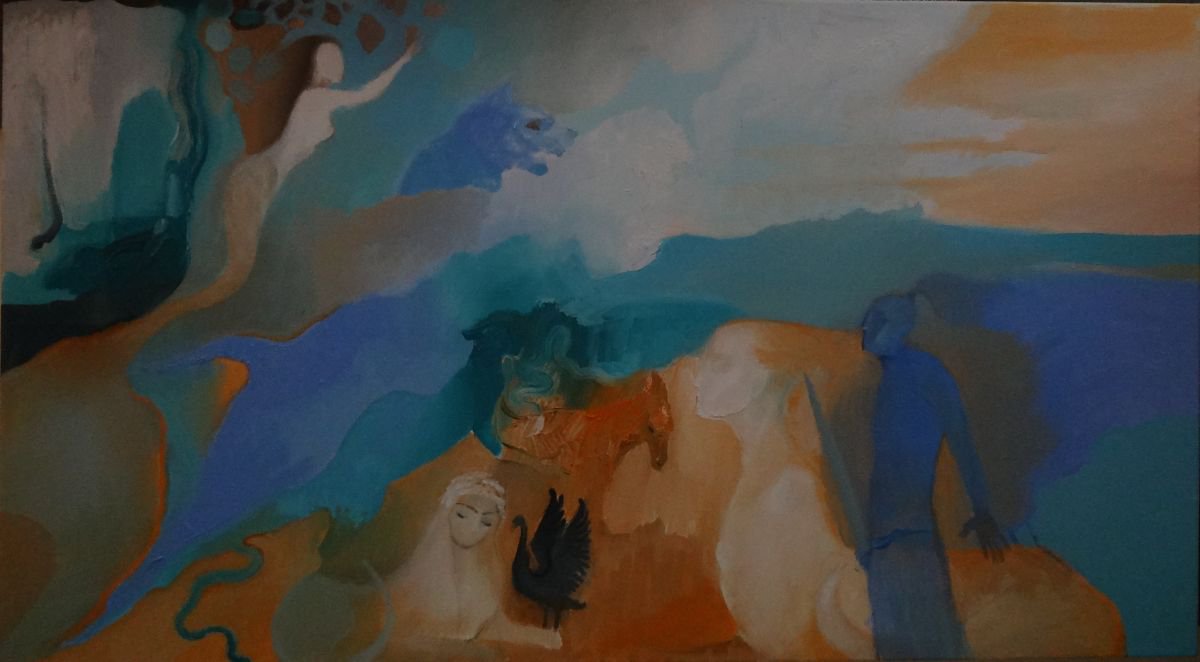 Surrealistic Oil Painting , Chechen Bride By Fosco Culto, 35 X 20, Artwork For Sale On Artfinder