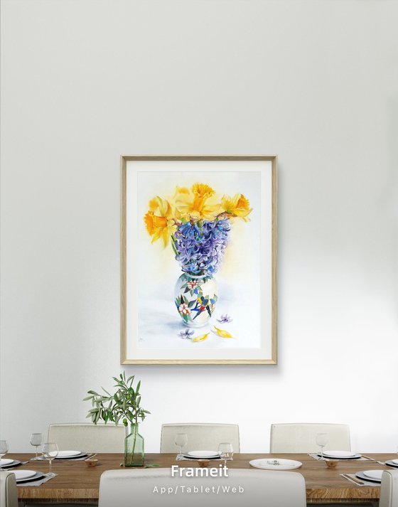 Spring Harmony Daffodils and Hyacinths