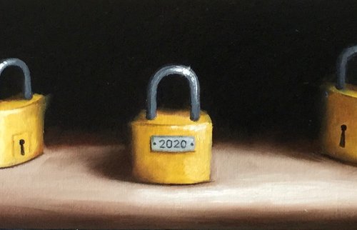Lockdown - social distancing #1 still life by Jane Palmer Art