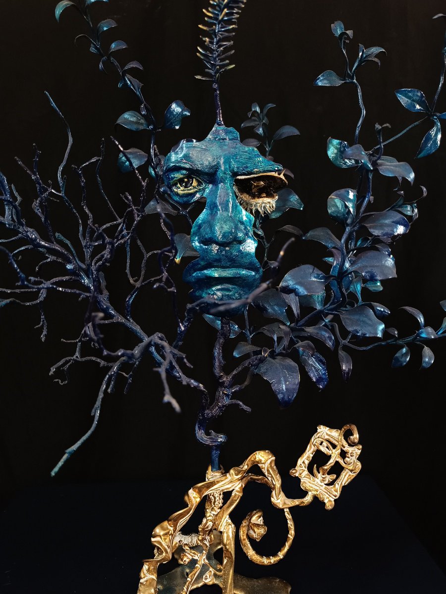 Surrealistic Portrait Bronze Sculpture By Karen Terzyan, 12 X 17", The Struggle, Original Artwork