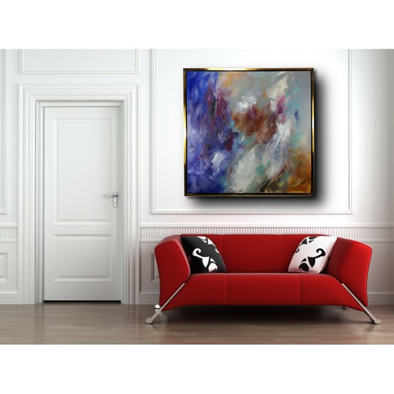 large abstract painting-120x120-cm-framed-title-c481