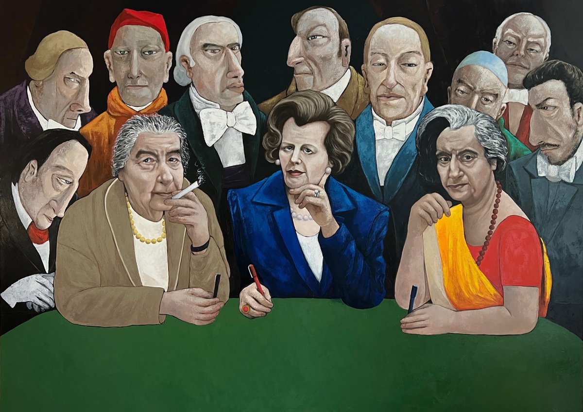 Surrealistic Portrait Oil Painting By Ta Byrne, 98 X 71", Women Who Changed The World, Original Artwork