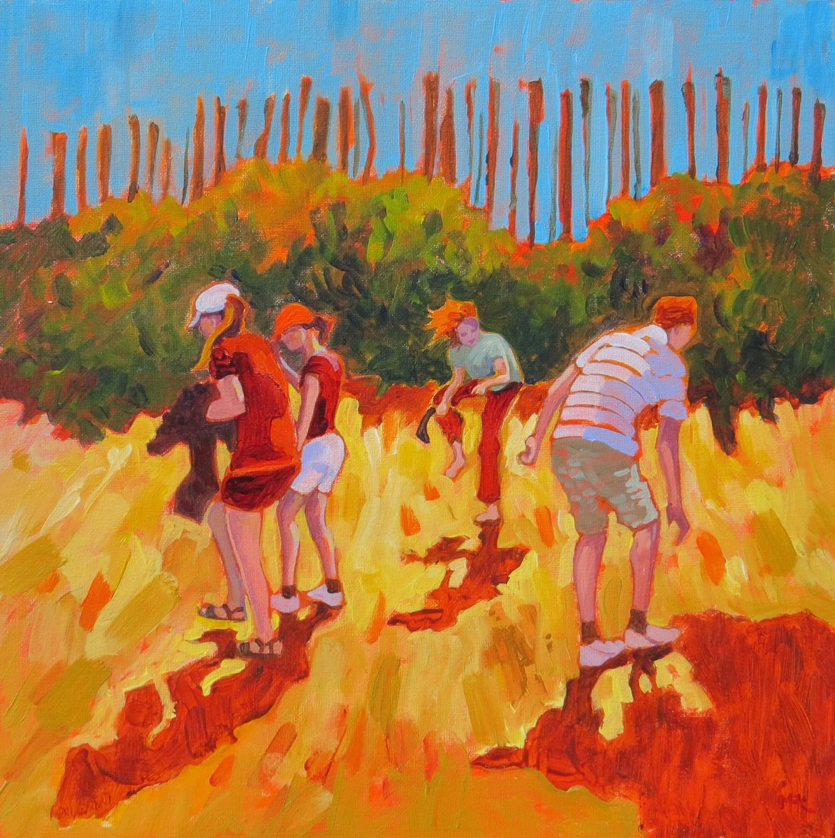 Confusion, Impressionist Beach Scene by Mary Kemp