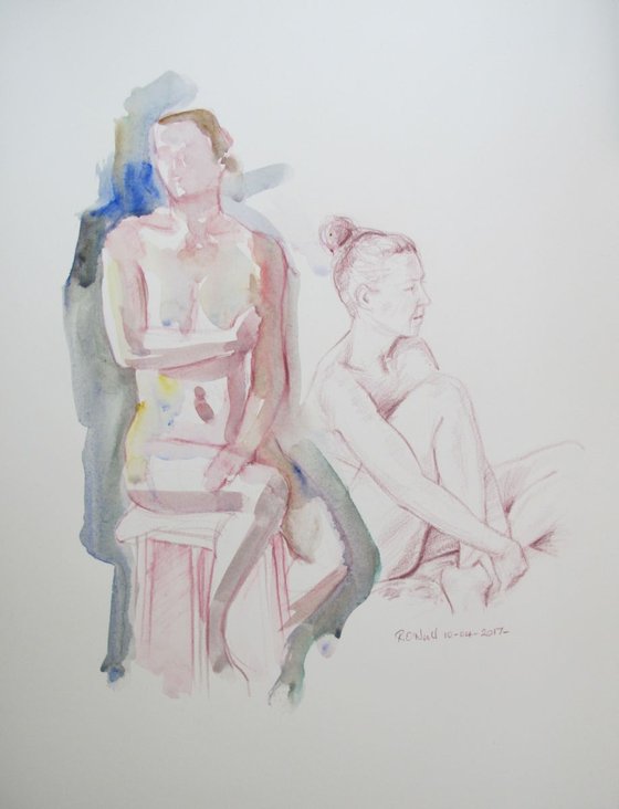 Seated female nude
