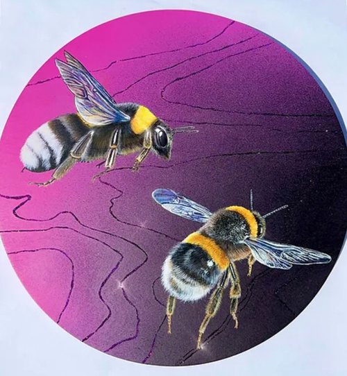 Garden BumbleBees - Iridescent Series by Louise McNaught
