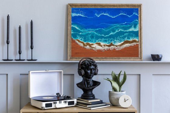 Tropical golden beach - original resin seascape