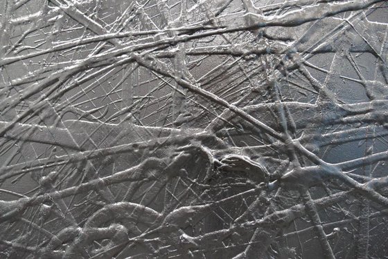 Black Mamba 120cm x 120cm Textured Abstract Art