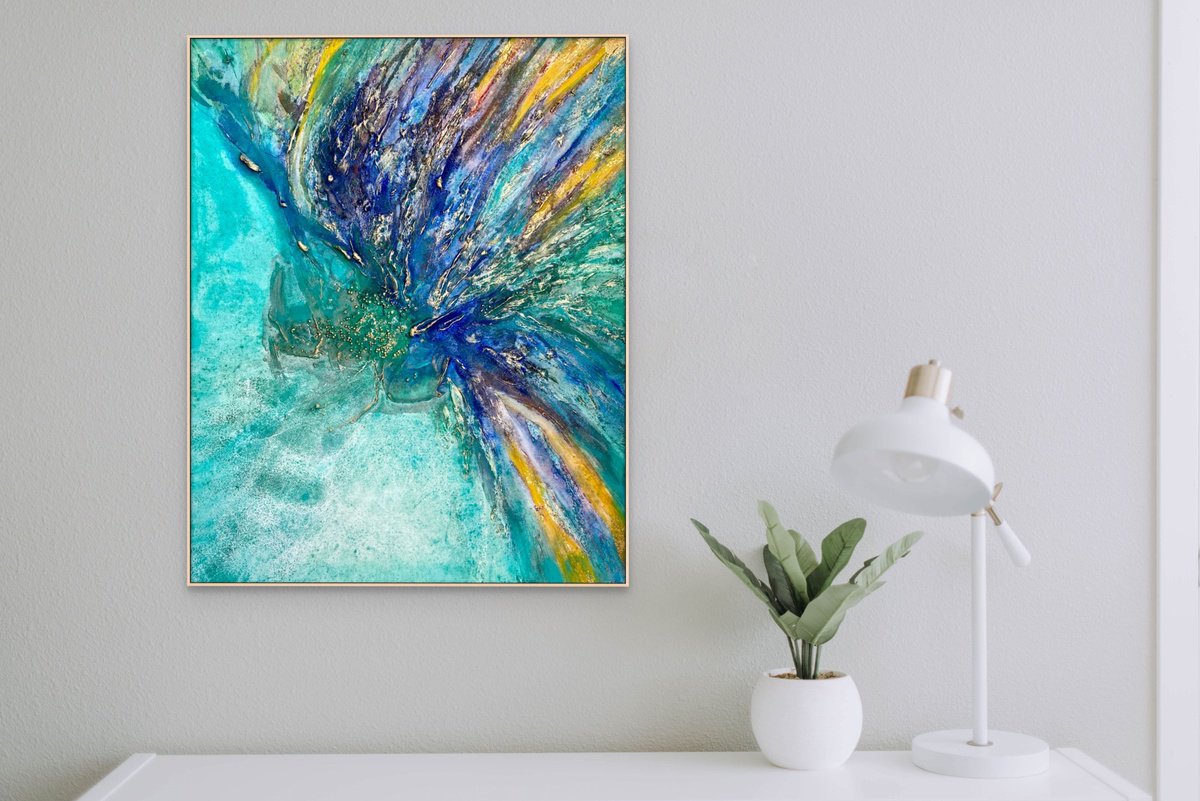 Organic Botanical Painting By Heather Matthews, 24 X 30, Semi Abstract Flower, Original Artwork