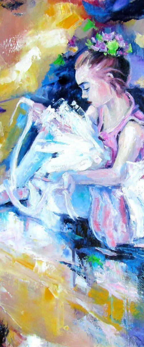 Little ballerina with flowers by Kovács Anna Brigitta